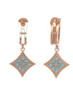 Серьги из золота c бриллиантами и бирюзой