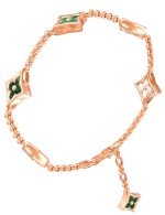 Браслет из золота c малахитом и перламутром