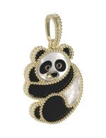 Подвеска из лимонного золота c эмалью, ониксом и перламутром