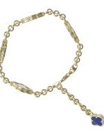 Браслет из лимонного золота c лазуритом и перламутром