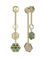 Серьги из лимонного золота c малахитом и перламутром