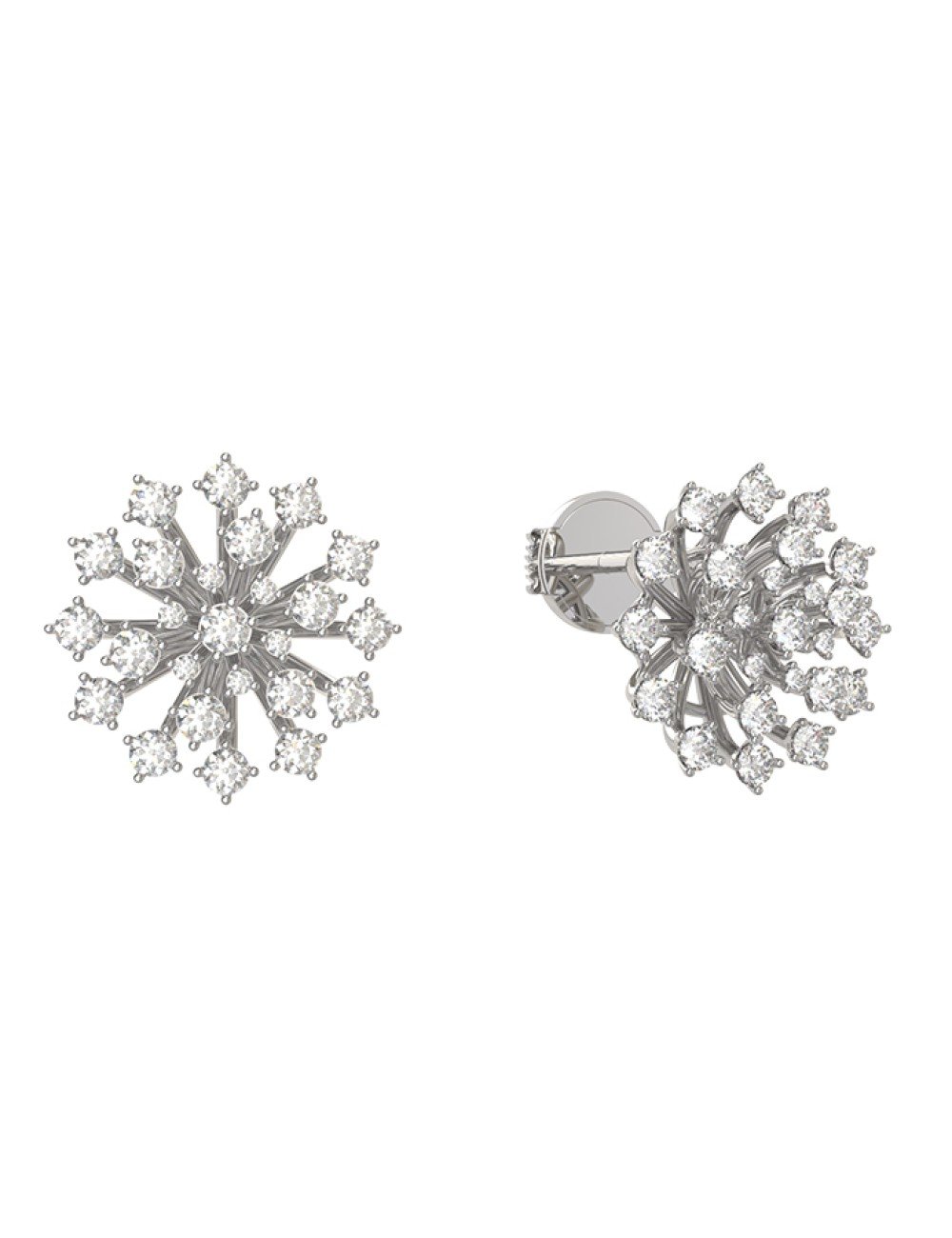 Серьги из белого золота c бриллиантами