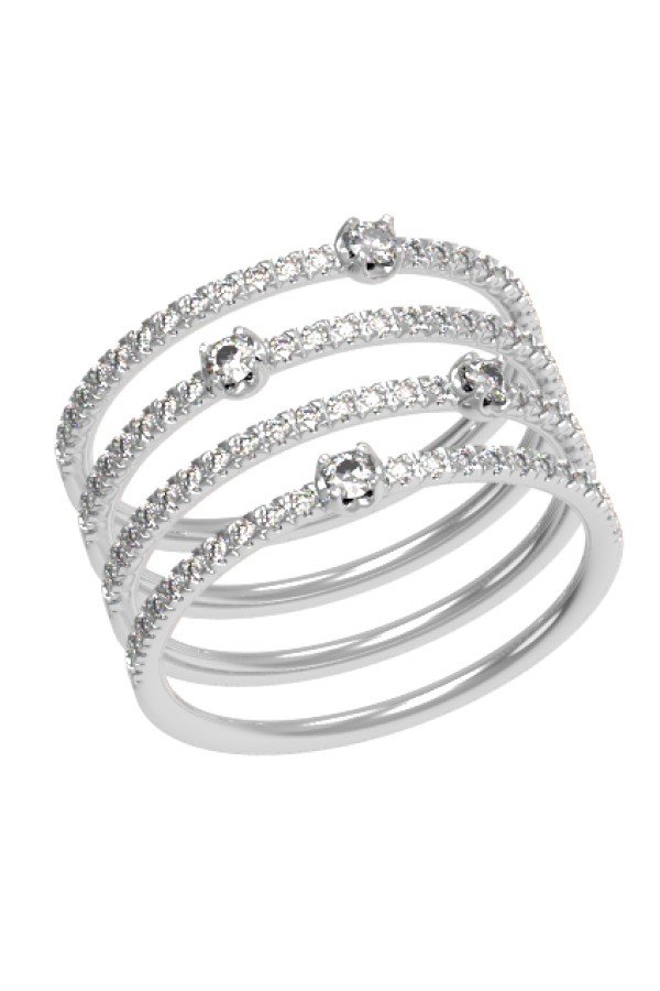 Кольцо из белого золота c бриллиантами