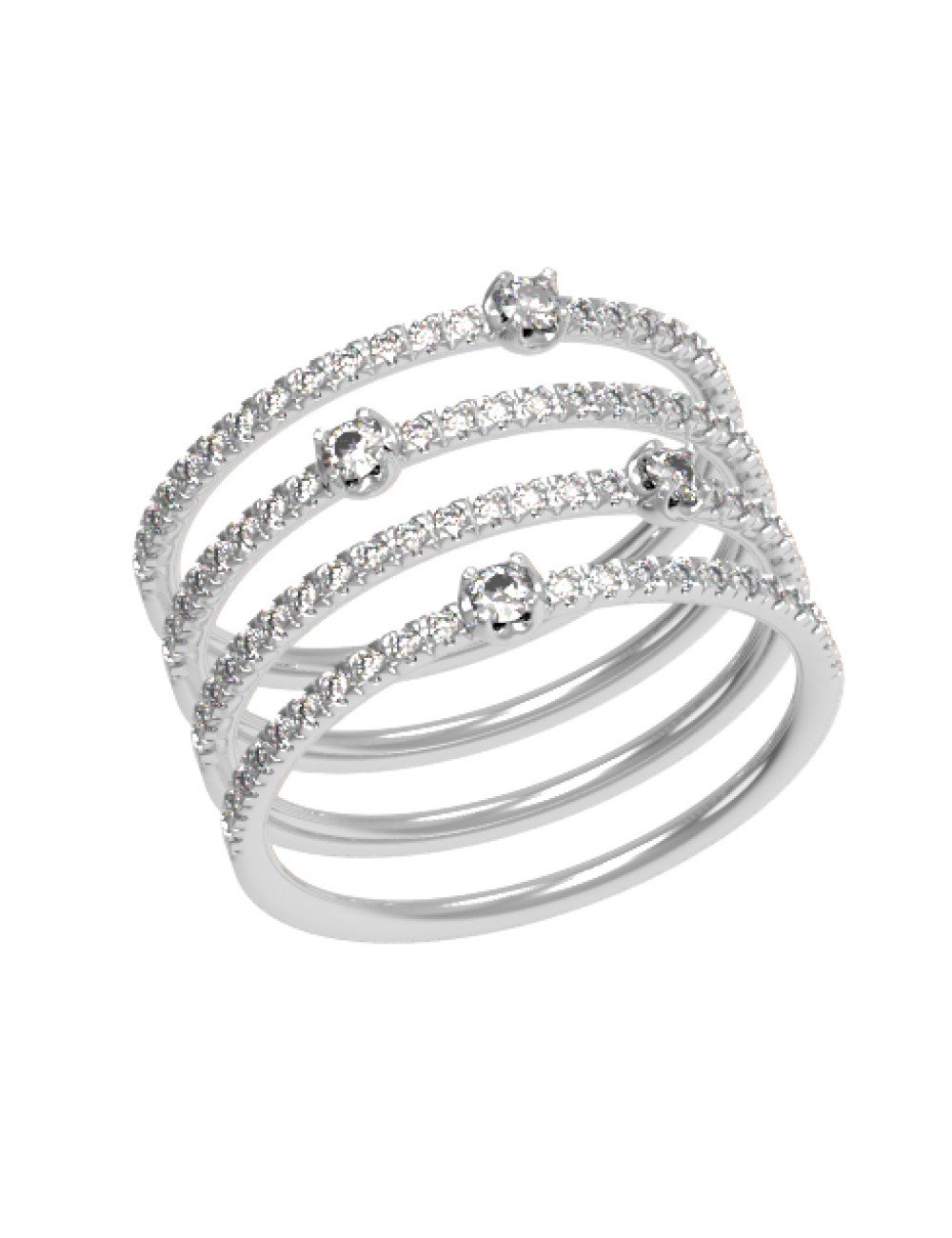 Кольцо из белого золота c бриллиантами