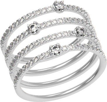 Кольцо из белого золота c бриллиантами