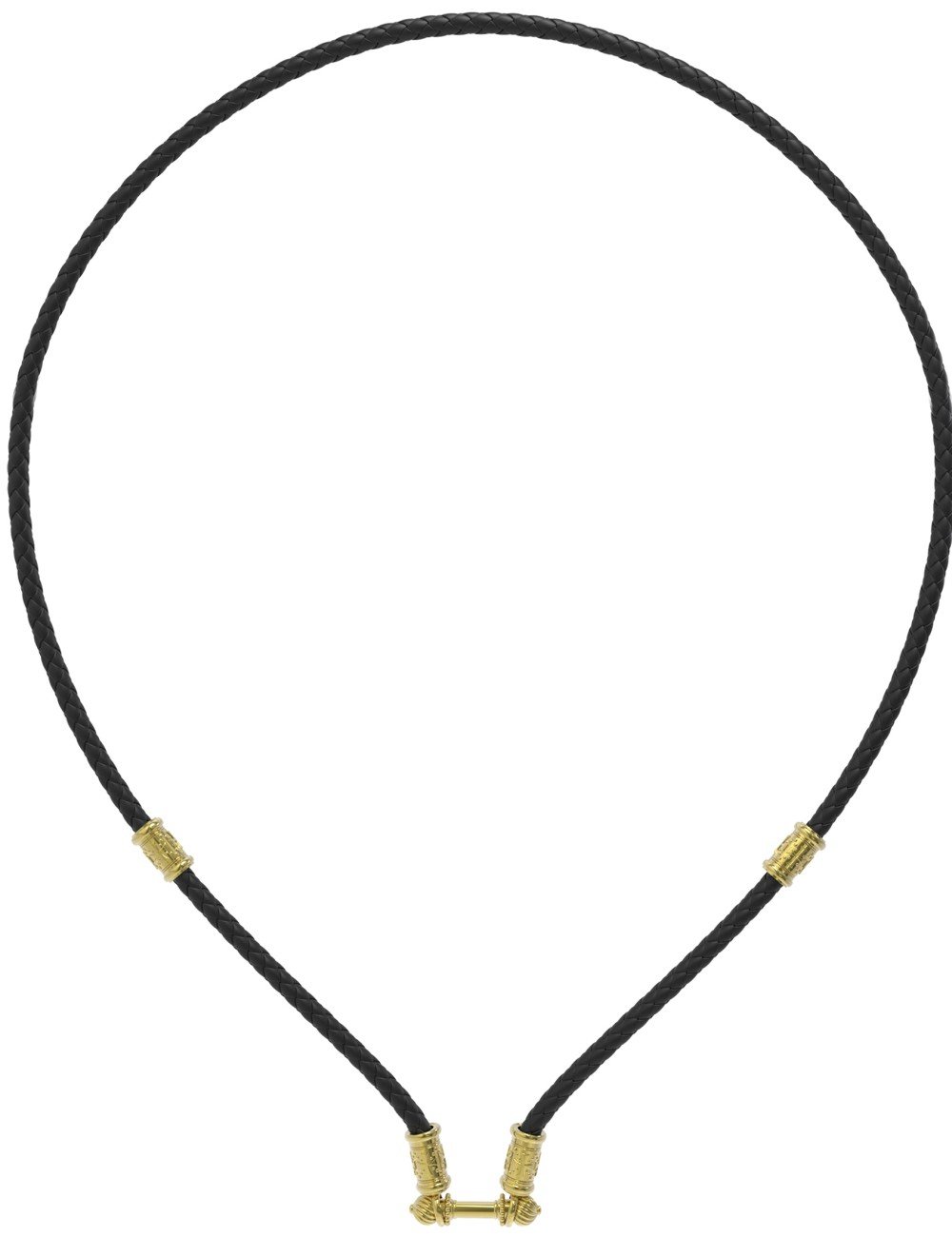 Гайтан из лимонного золота c кожаным шнурком