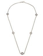 Колье из белого золота c бриллиантами, лазуритом и перламутром