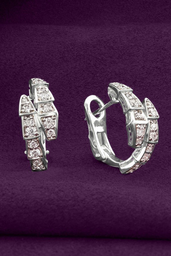 Серьги из белого золота c бриллиантами