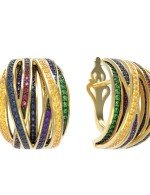 Серьги из лимонного золота c фианитом