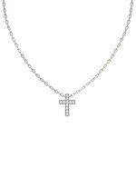 Крест из белого золота c бриллиантами