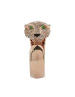 Кольцо из розового золота c бриллиантами, изумрудом и ониксом