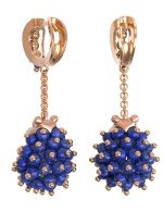 Серьги из золота c эмалью и лазуритом