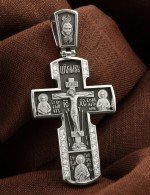 Крест из белого золота c бриллиантами
