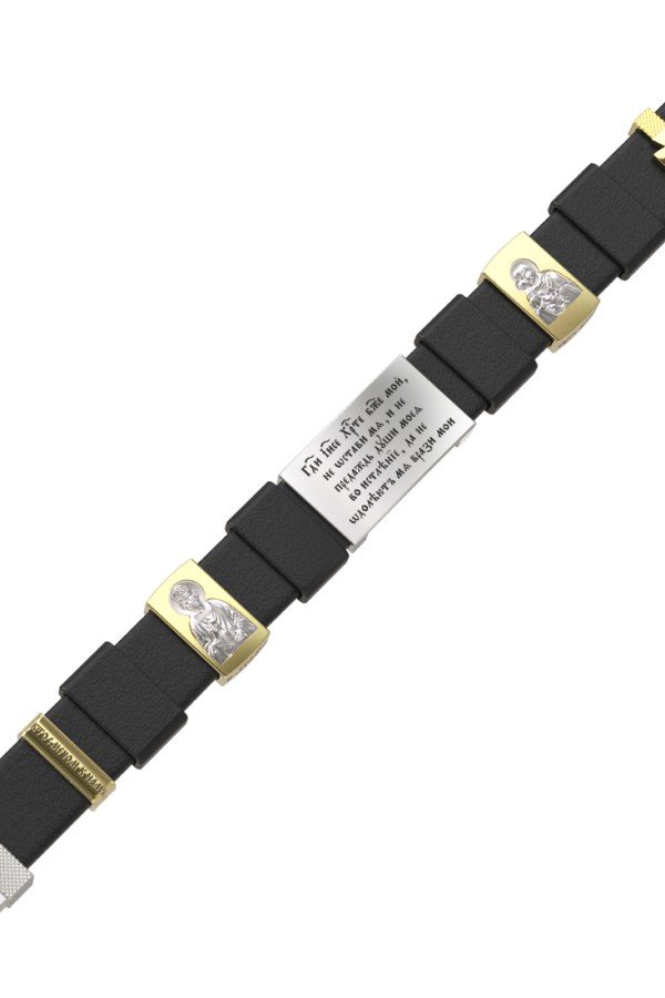 Браслет из белого золота c кожаным шнурком