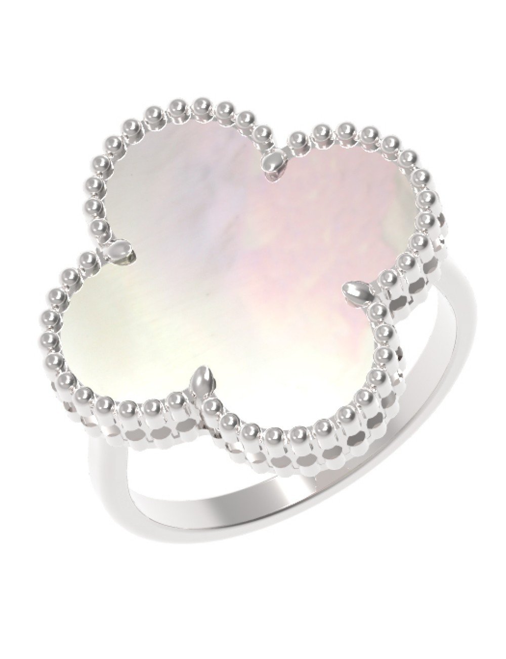 Кольцо из белого золота c перламутром