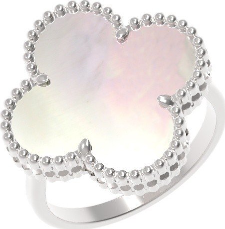 Кольцо из белого золота c перламутром