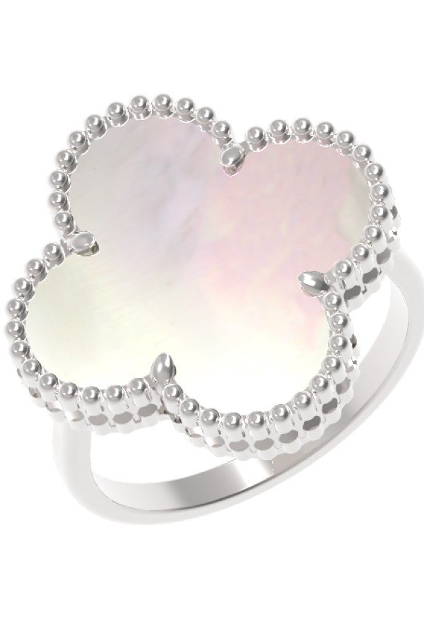 Кольцо из белого золота c перламутром