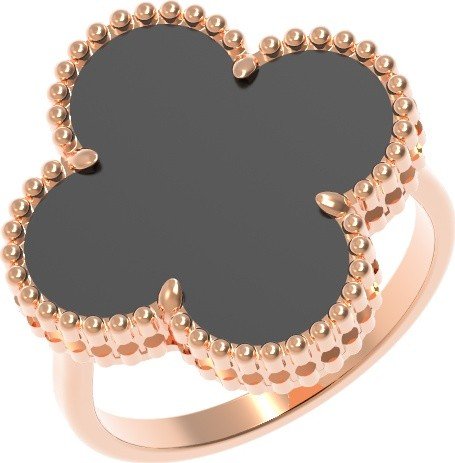 Кольцо из золота c ониксом