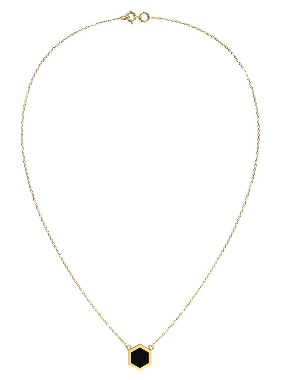 Колье из лимонного золота c ониксом