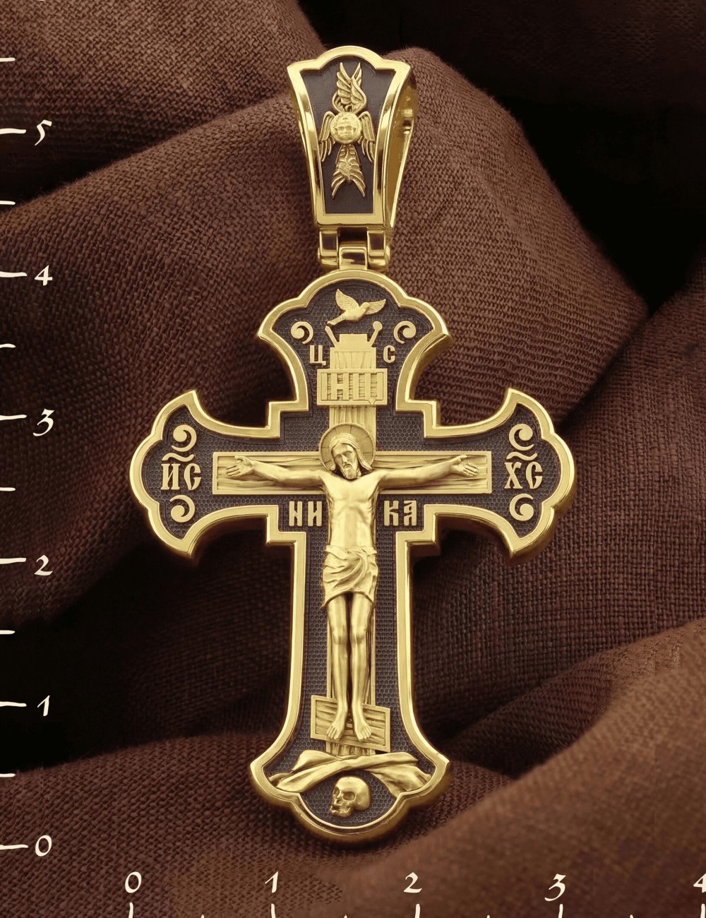Крест из лимонного золота