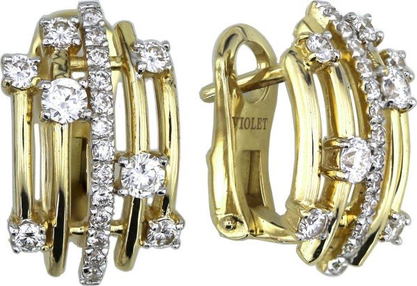 Серьги из лимонного золота c бриллиантами