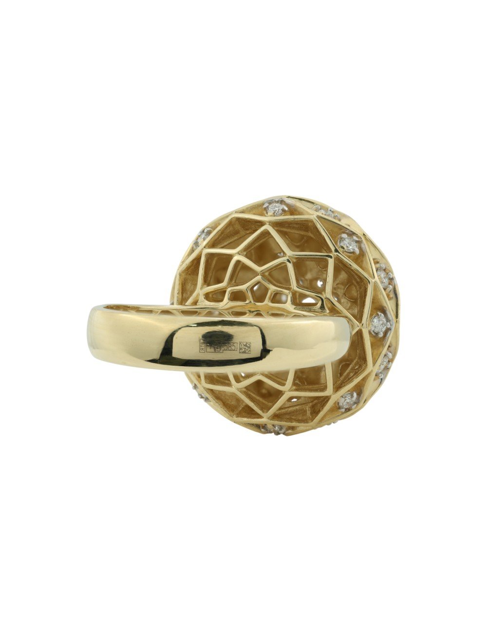 Кольцо из лимонного золота c бриллиантами