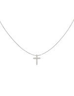 Крест из белого золота c бриллиантами