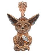 Подвеска из золота c эмалью и фианитом