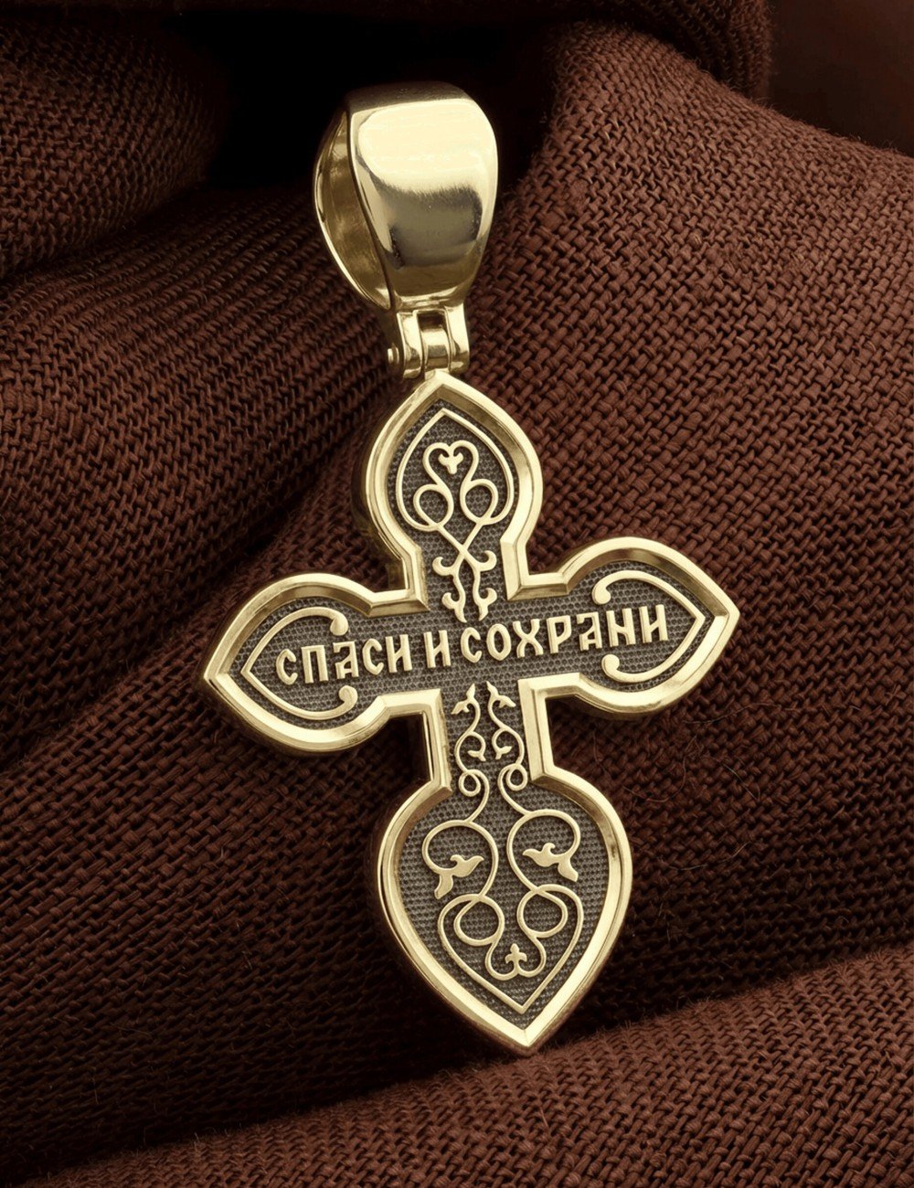 Крест из лимонного золота