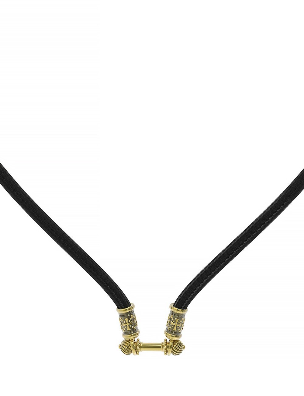 Шнурок шёлковый из лимонного золота c шёлковым шнурком