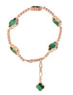 Браслет из золота c малахитом