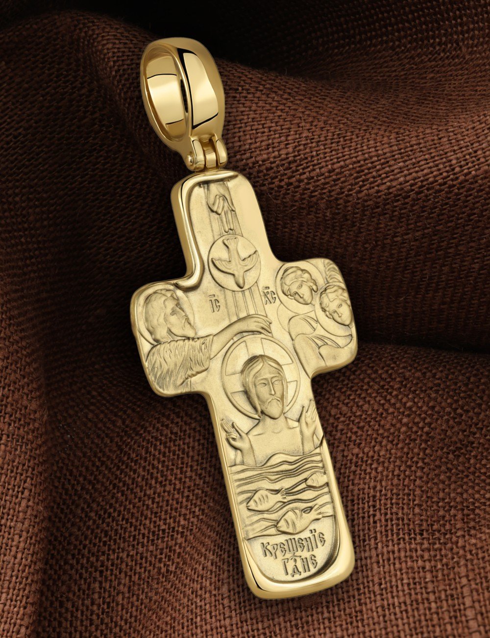 Крест из лимонного золота