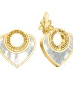 Серьги из лимонного золота c перламутром