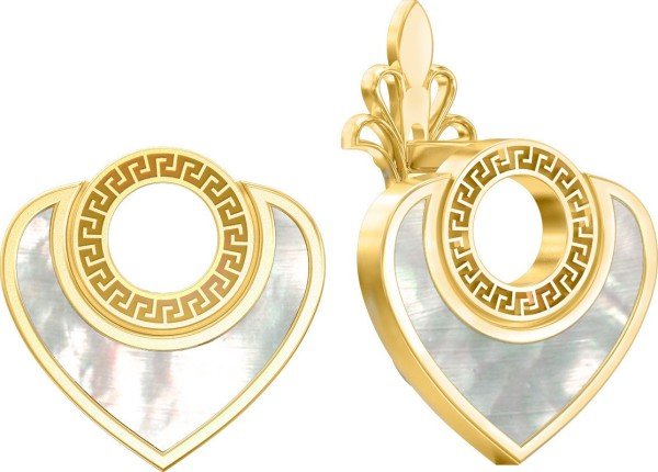 Серьги из лимонного золота c перламутром