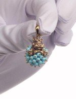 Подвеска из лимонного золота c эмалью и бирюзой