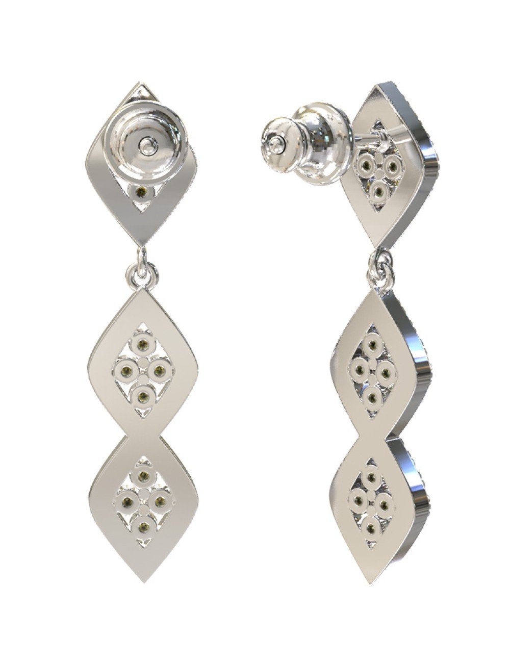 Серьги из белого золота c бриллиантами