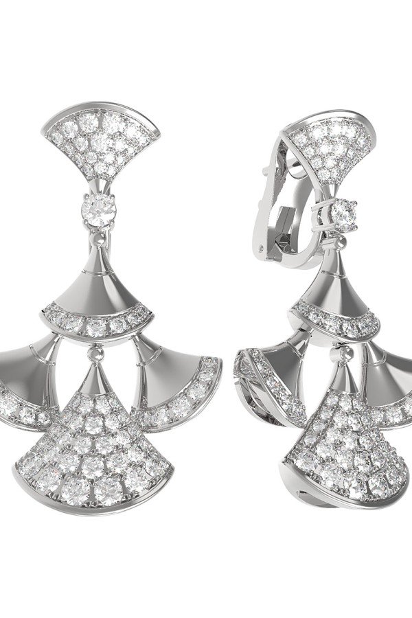 Серьги из белого золота c бриллиантами