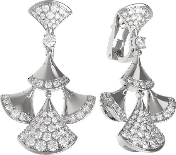 Серьги из белого золота c бриллиантами