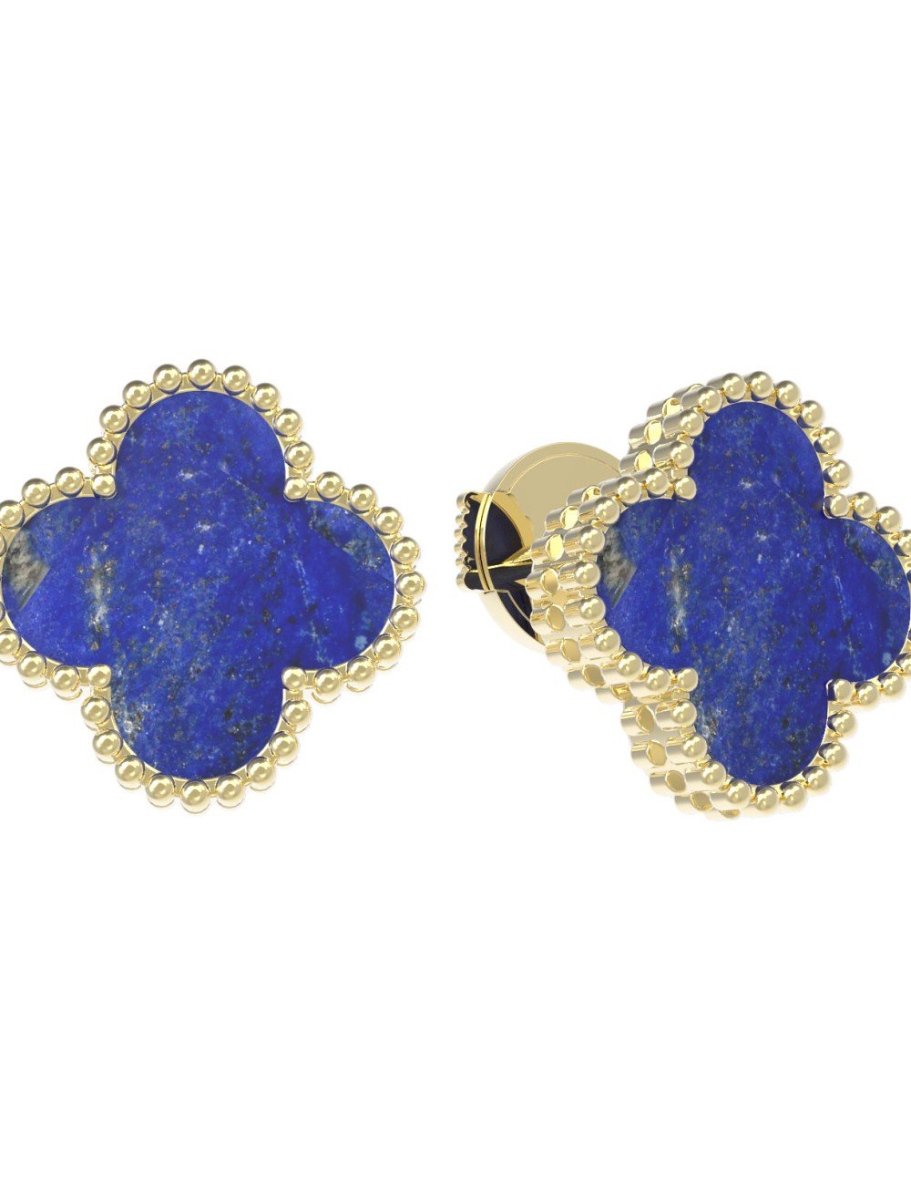 Серьги из лимонного золота c лазуритом