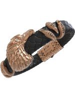 Браслет из золота c бриллиантами и кожаным шнурком