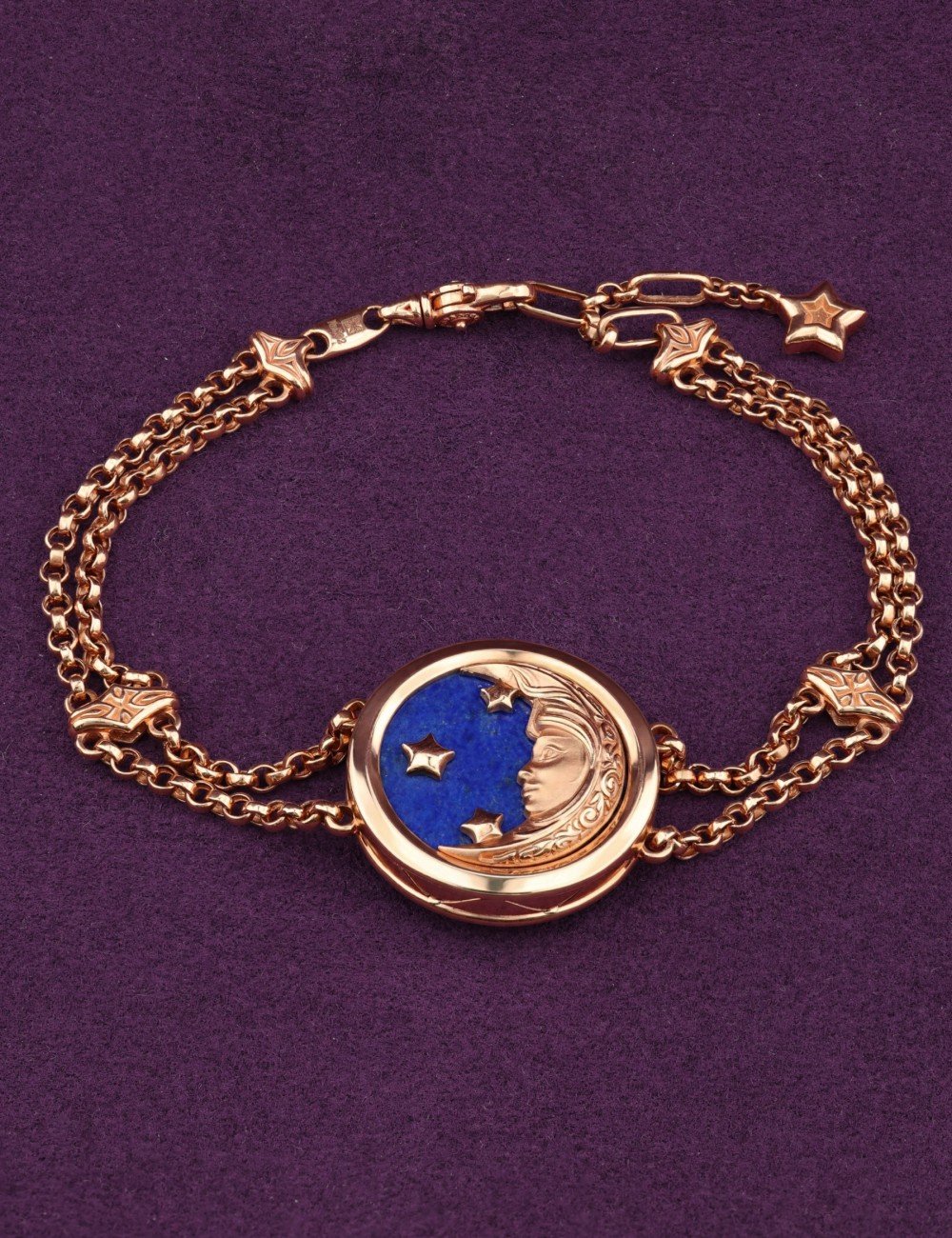 Браслет из золота c бирюзой и лазуритом