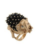 Кольцо из золота c эмалью и ониксом