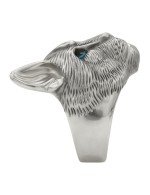 Кольцо из белого золота c эмалью