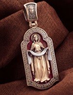 Образок из золота c эмалью