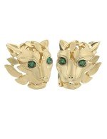 Серьги из лимонного золота c изумрудом