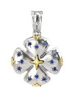 Крест из серебра и золота c фианитом, бриллиантами и рубином