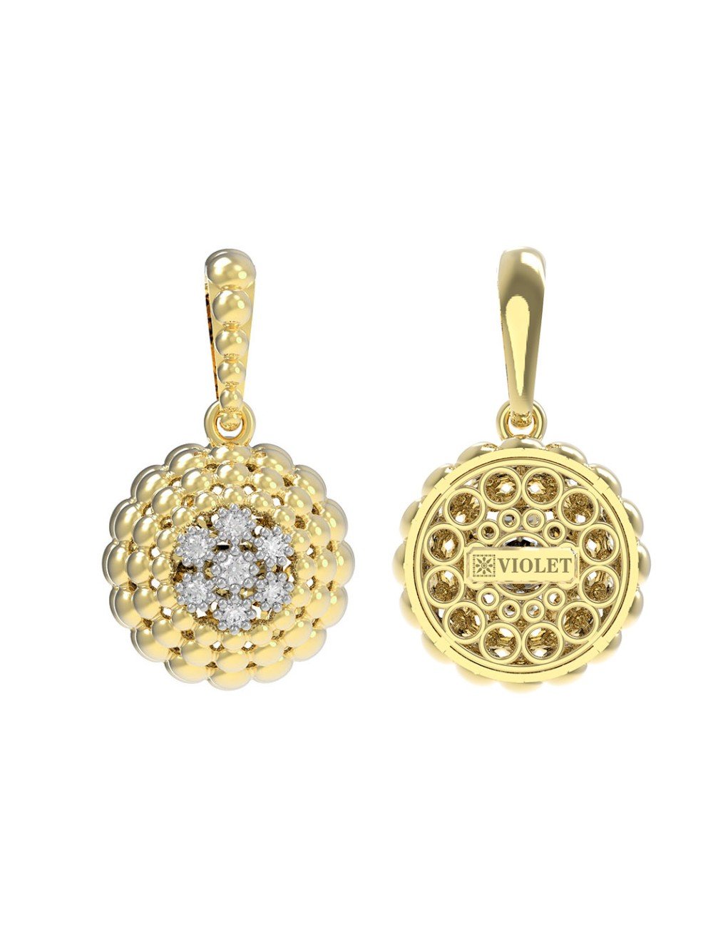 Подвеска из лимонного золота c бриллиантами