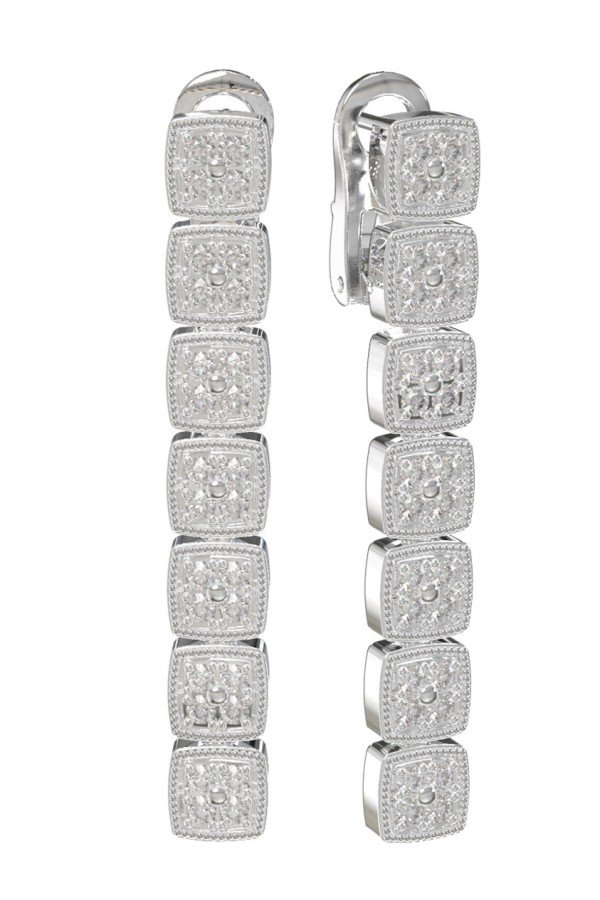 Серьги из белого золота c бриллиантами