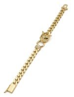 Браслет из лимонного золота c бриллиантами и изумрудом