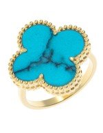 Кольцо из лимонного золота c бирюзой